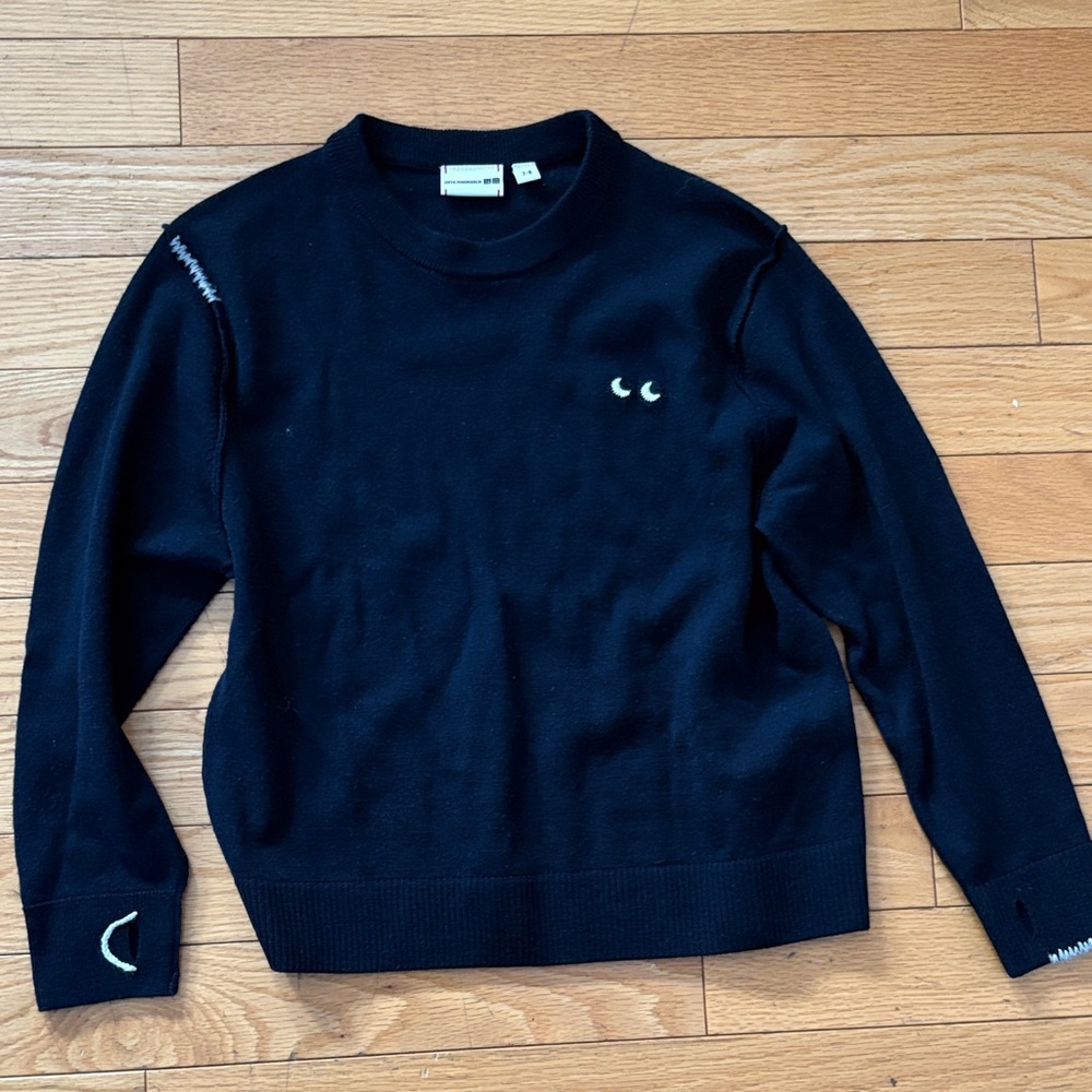 Uniqlo x Anya Hindmarch merino navy sweater 7/8